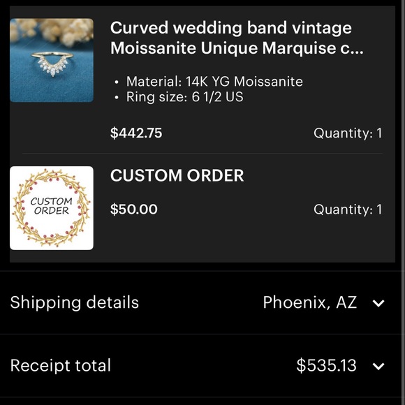 Moissanite wedding band in 14k gold - Picture 5 of 5